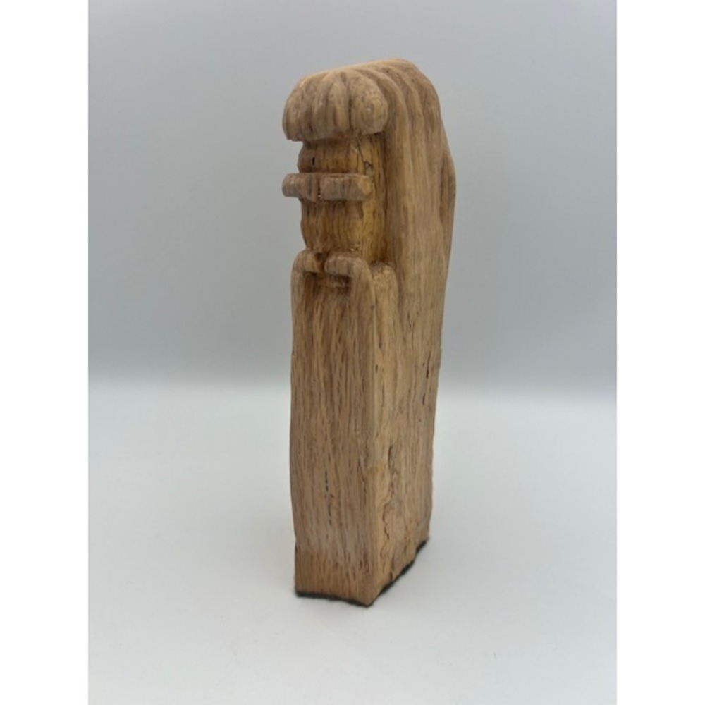 Vintage Hand Carved Wood Spirit Figurine Rustic Folk Art Bearded Man Sculpture 9
